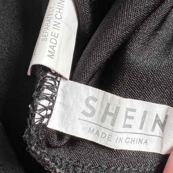 SHEIN BLACK V NECK BODYSUIT WITH LONG MESH PUFF SLEEVES SIZE SMALL - Picture 9 of 9